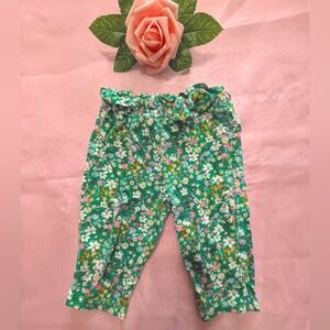 100% Cotton Floral Green Baby Pants By Carter 3-6m